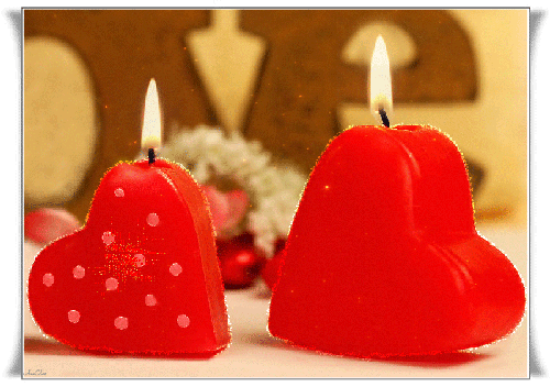 Свечки-сердечки - с Днем Святого Валентина, gif, открытки