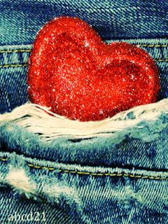 Сердечко в кармашке - с Днем Святого Валентина, gif, открытки