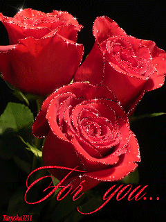Анимашка с розами Для тебя - цветы, gif, открытки