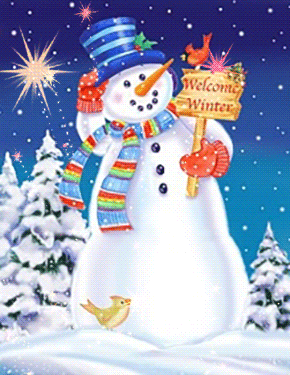 Новогодняя картинка снеговик - с Новым Годом 2023, gif, открытки