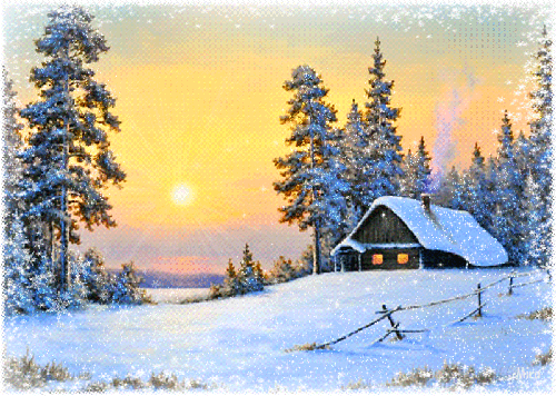 Зимняя анимация - открытка зима анимационная гиф картинка №2750