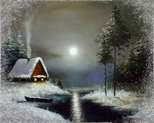 Картинка Зимний вечер - зима
