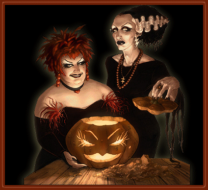 Картинка на Хеллоуин тыквы - Хэллоуин, gif, открытки