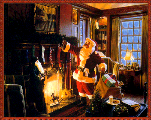 Санта Клаус и подарки - с Рождеством Христовым
