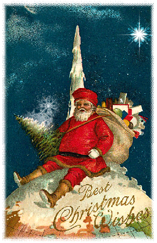 Санта Клауса с подарками - с Рождеством Христовым