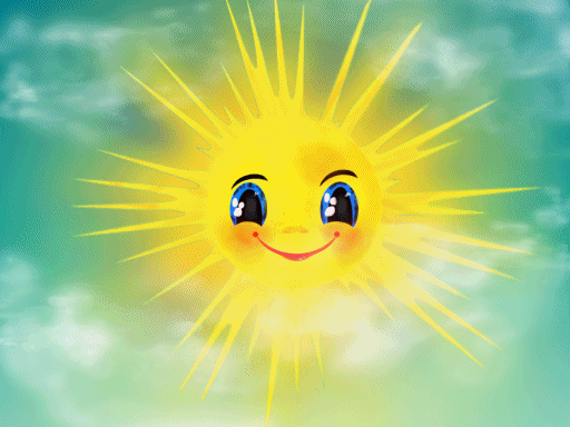 Картинка солнышко с лучиками - улыбнись, gif, открытки