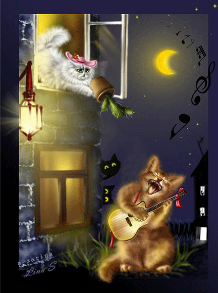 Мартовские коты - кошки, gif, открытки